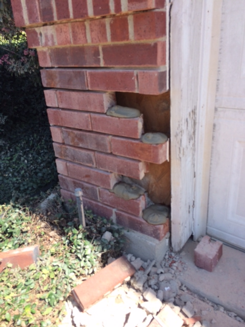 Brick and Mortar Damage Before — Auto Damage, Dallas